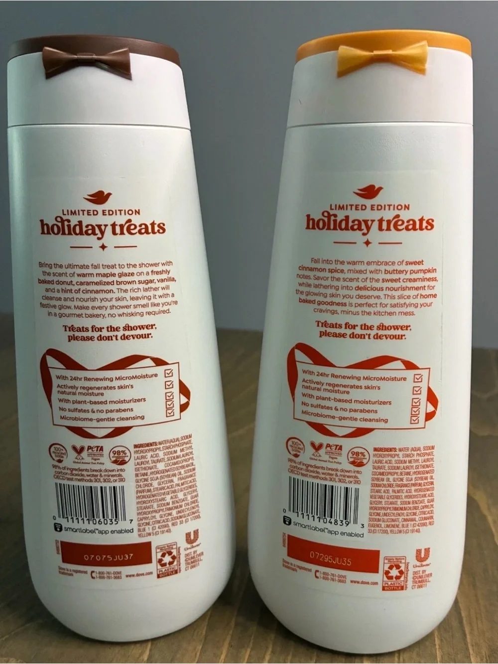 Limited. Edition Dove Body Wash Maple Glazed Donut and Cinnamon Pumpkin Pie 1 ea